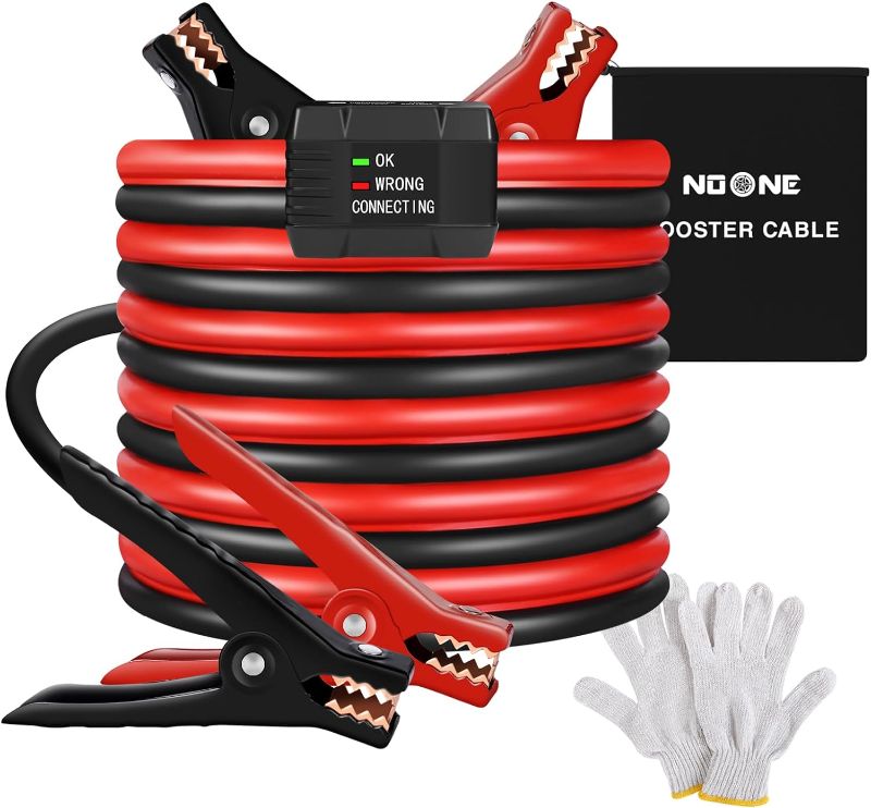 Photo 1 of NOONE Jumper Cables with Smart-6 Protector, Professional Booster Cables 6 Gauge 16Feet (6AWG x 16Ft) with Carry Bag Included
