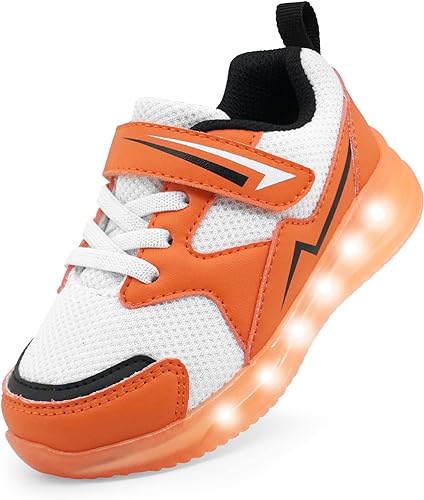 Photo 1 of YESKIS Toddler Boys Girls Light Up Shoes LED Flashing Lightweight Mesh Breathable Adorable Running Sneakers for Toddler and Little Kid
