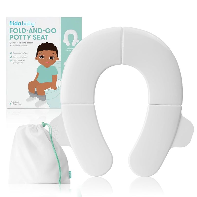 Photo 1 of Frida Baby Fold-and-Go Potty Seat for Toilet | Foldable Travel Potty Seat for Toddler, Fits Round & Oval Toilets, Non-Slip Base, Handles, Includes Free Travel Bag
