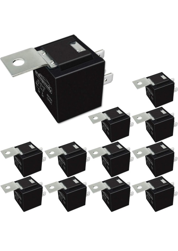 Photo 1 of irhapsody Relay 12V, 5 Pin Relay, 40/30 AMP Automotive Relay Kit, Spdt 5 Prong 12 Pack 12-Volt Auto Relay Switch, Power Trim and Tilt Relay