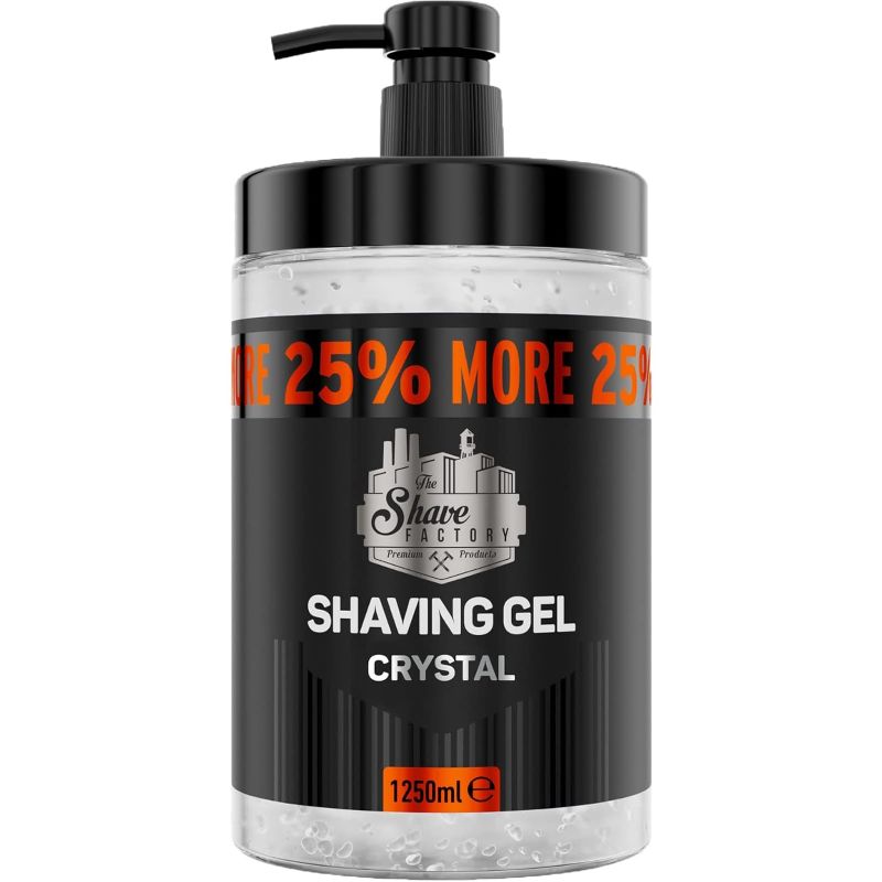 Photo 1 of stock photo for reference - The Shave Factory - Shaving Gel | Non-Irritating | Precise shave on face and body | Shaving gel for men | Moisturizes the skin | 1250ml (42.25fl oz.) (golden)