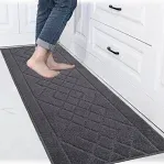 Photo 1 of BEQHAUSE Kitchen-Rugs Non Slip Machine Washable Kitchen Mats Absorbent Kitchen Runner Rug & Floor Mats Soft Standing Mats for Kitchen,Sink & Laundry,Grey,20”x59