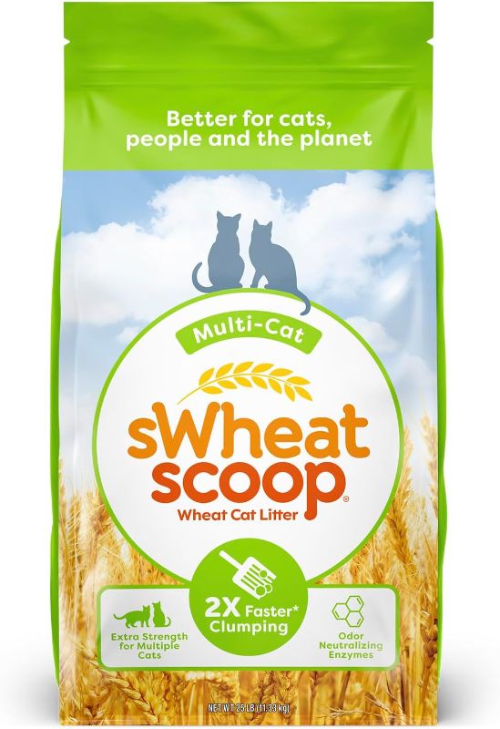 Photo 1 of sWheat Scoop Wheat-Based Natural Cat Litter, Multi-Cat, 25 Pound Bag Multi Cat 25 Pound