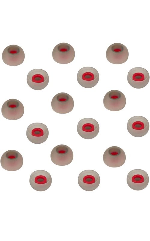 Photo 1 of Medium Silicone Ear Tip Replacement Earbud Tips Ear Gels Fit for Inner Hole from 4.5mm - 5.5mm Earphones 9 Pairs Gray-Red