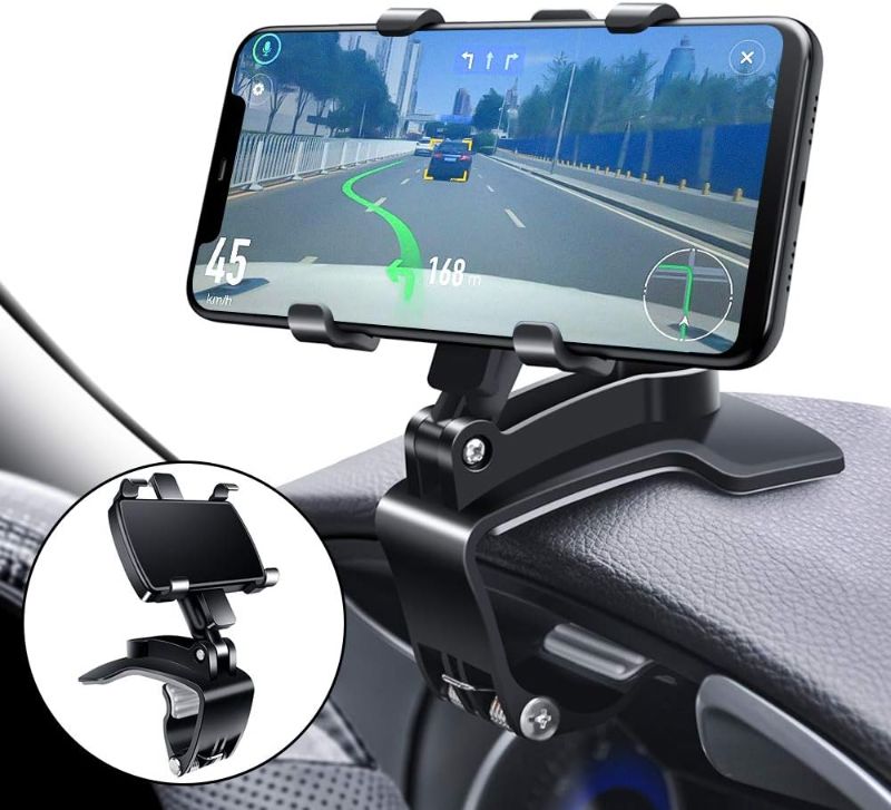 Photo 1 of FONKEN Car Phone Mount, Cell Phone Holder for Car 360 Degree Rotation Dashboard Clip Mount Car Phone Holder Compatible for iPhone 11 13/12 pro Max 8 8Plus Samsung S10 S9 S8 4"~7" Smartphones