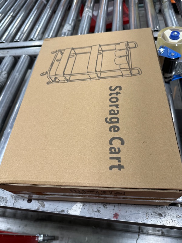 Photo 1 of JIUYOTREE 3-Tier Plastic Rolling Storage Cart Utility Cart with Extra Hanging Cups Handles Lockable Wheels for Living Room Bathroom Kitchen Office White White 3-Tier