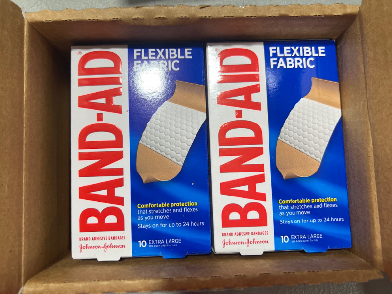 Photo 2 of 2 pack Band-Aid Flexible Fabric Extra Large Adhesive Bandages, 