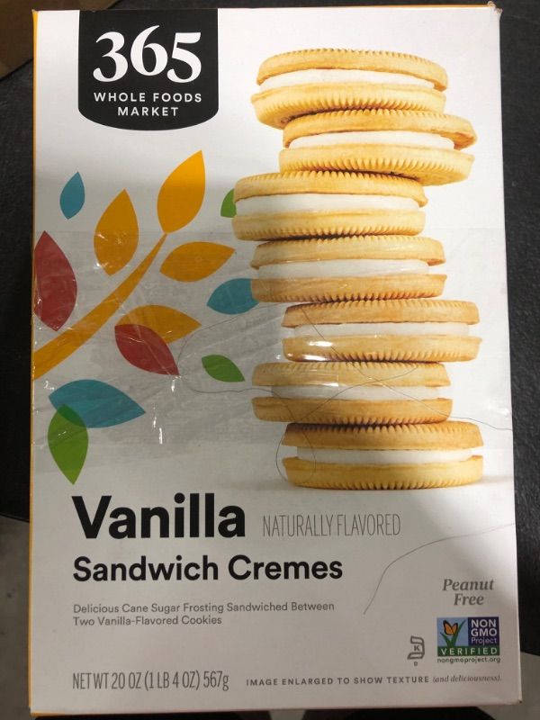 Photo 2 of 365 by Whole Foods Market, Vanilla Sandwich Creme Cookies, 20 Ounce Vanilla 1.25 Pound (Pack of 2)