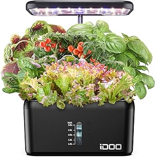Photo 1 of iDOO Hydroponics Growing System Kit, Fathers Day Dad Gifts, 8Pods Herb Garden Plants Indoor for Home Kitchen, Gifts for Mom Vegetarian, Hydroponic with LED Grow Light, Up to 15", Auto-Pump, Auto-Timer

