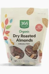 Photo 1 of 365 by Whole Foods Market, Organic Dry Roasted & Unsalted Almonds, 10 Ounce