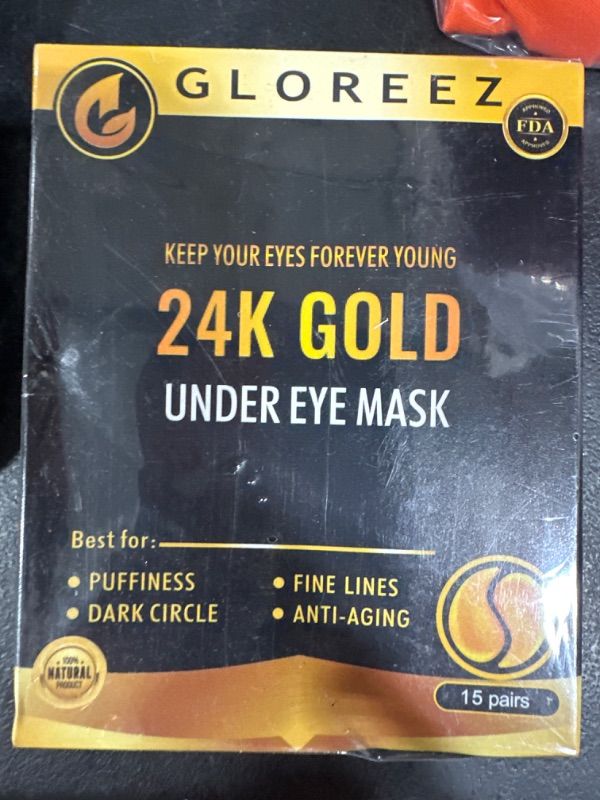 Photo 2 of 24K Gold Under Eye Masks for Dark Circles and Puffiness, Skin Care Products for Moisturizing, Anti-aging and Anti-wrinkle, Eye Patches for Dark Circles, Puffy Eyes, Wrinkles and Eye Bags