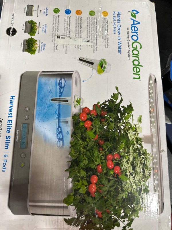 Photo 2 of AeroGarden 901104-1200 In-Home Garden Harvest Elite LED Grow Light System Kit, Stainless Steel
