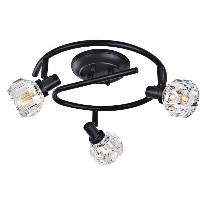 Photo 1 of Black Track Light Kit,Crystal Light Head,3 Ways Ceiling Spot Light with Rotatable Light Head. Track Lighting Fixture for Bathroom,Living Room, Bedroom, Hallway,G9 Base(Bulb Not Included). 3 Lights Black