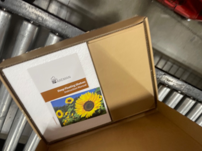 Photo 1 of Axeman Deep Floating Shelves, 12 Inch Deep Rustic Oak Floating Wall Shelves Set of 2, 16W x 12D Large Floating Shelves Living Room Cleanning Room Laundry Room Garage - Oak with Black Brackets 16Wx12Dx5.8H Oak&black