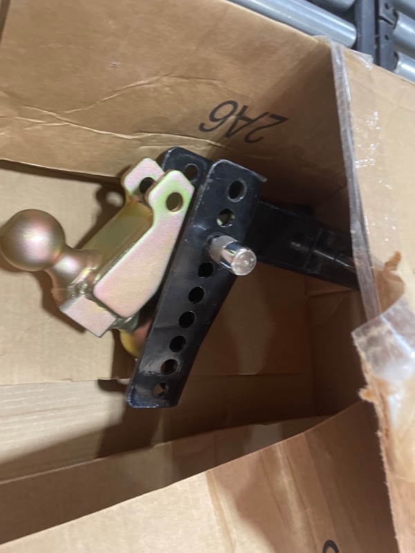 Photo 1 of Adjustable Drawbar Trailer Hitch - 20,000 LBS, Fits 2 and 2-5/16 Inch Balls, For RV Towing, Motorcycles & Powersports 2-inch Receiver, 6-inch Drop