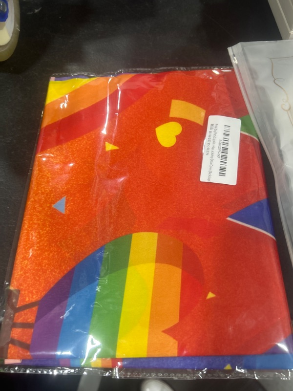 Photo 1 of Pride Decorations Backdrop Banner Happy Pride Month Decorations LGBT Gay Pride Love is Love Rainbow Photo Backdrop Background Party Parade Supplies for Home Decoration