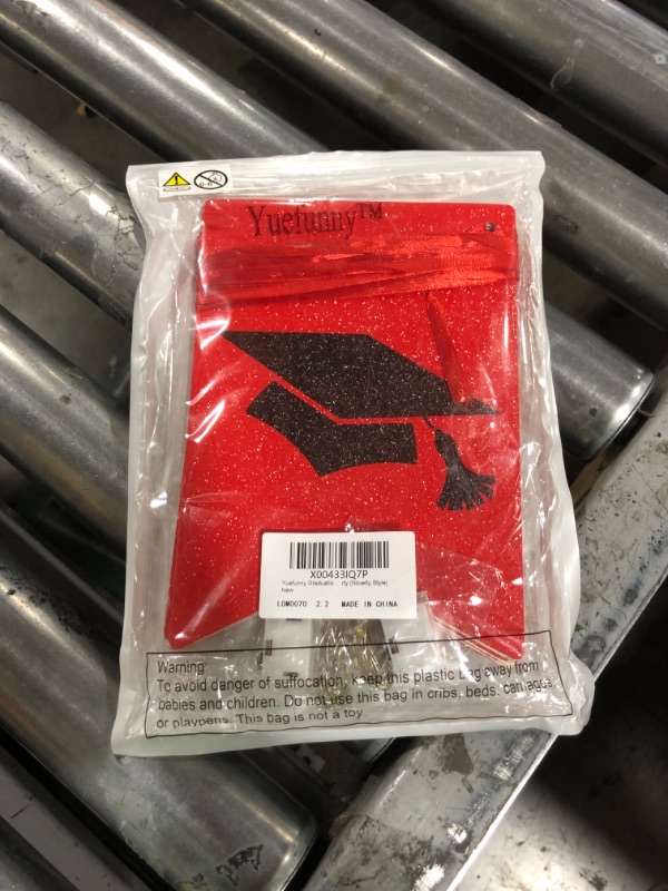 Photo 1 of Graduation Red Glitter Banner with LED Light Class of 2024 Pre-strung Garland Graduation Hanging Bunting Banner Grad Red Glitter Sign for 2024 Graduation Party Decoration(Novelty Style)