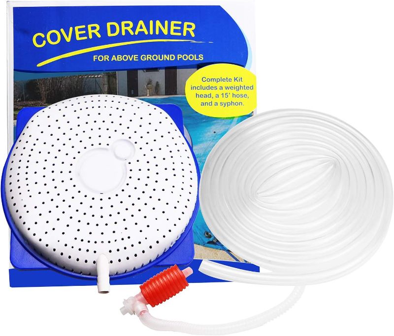 Photo 1 of Pool Cover Siphon Pump for Above Ground Pool Cover Drainer,Drain Pump Kit,Winter Pool Cover Pump Water Siphon Pump Kit with Hose