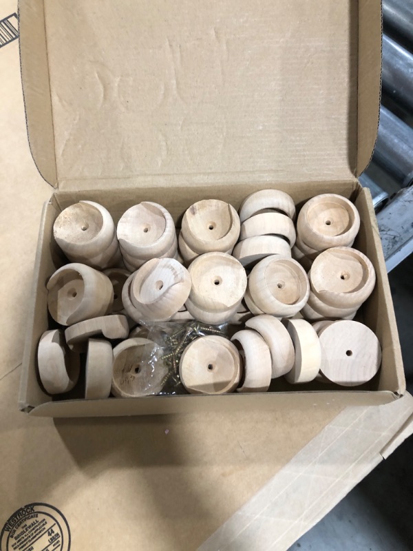 Photo 1 of 20 Sets Closet Pole Socket Wooden Closet Rod Holders Closet Rod Bracket Closet Rod Support with Screws for Closet Rod Wardrobe Hallway Bathroom Clothing Store (Wooden Color)