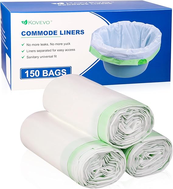 Photo 1 of 150PCS Bedside Commode Liners for Potty Chair Liners Disposable adult, Commode Bags, Portable Toilet Bags Fits All Standard Adult Commode Chairs Toilet Bucket Potty Bedpan in Medical Care