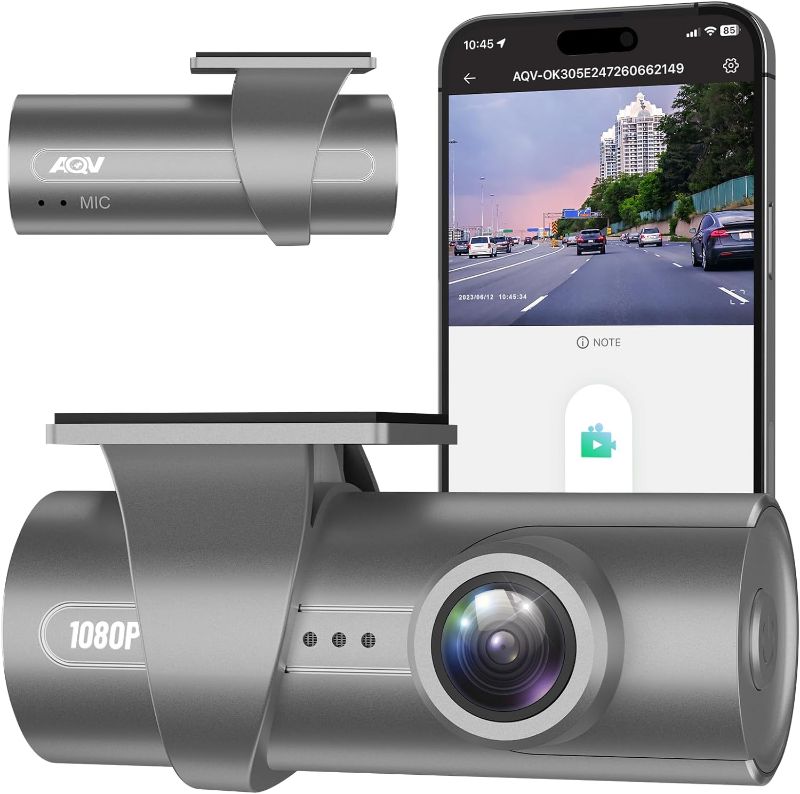 Photo 1 of  Dash Cam Front 1080P WiFi, Mini Dash Camera for Cars with App Control, 170° Wide Angle, G-Sensor, Loop Recording, Super Night Vision, Safer Super Capacitor for Dashcam Car Camera, MAX 64GB 