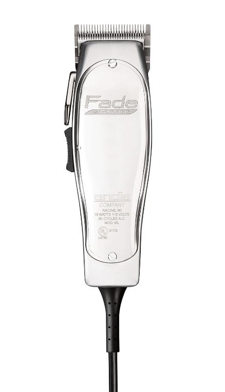 Photo 1 of  Andis 01690 Professional Fade Master Hair Clipper, Adjustable Carbon Steel Fade Blade Clipper - Zero Gap, Unbreakable Aluminium Housing, Chrome, Silver - Pack of 1,unisex-adult 