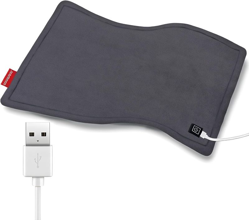 Photo 1 of  USB Heating Pad, 5V Heated Travel Blanket Pads for Car Airplane, 3 Heat Settings & Auto Shut Off, Hot Therapy for Pain Relief Abdomen Cramps, with USB Adapter (16"x 12") (Non-chargeable) 