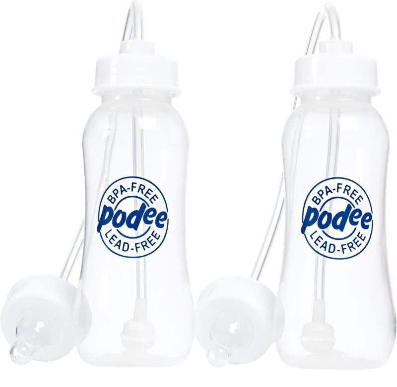 Photo 1 of  Anti-Colic Self Feeding 9 oz Baby Bottle Nursing System with Fast Flow Nipple/Teat 3m+ infant (2 Bottles - Podee Blue) 