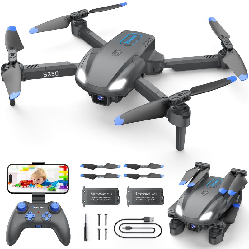 Photo 1 of  S350 Drone with Camera for Adults, Mini Drones for Kids with 1080P HD FPV Live Video, Remote Control Helicopter Toys Gifts for Boys Girls, Altitude Hold, One Key Start, 3D Flips, 2 Batteries 