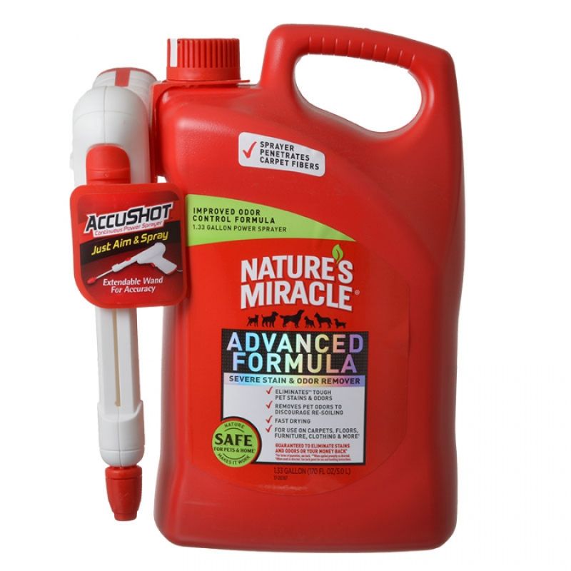 Photo 1 of  Nature S Miracle Advanced Dog Stain & Odor Eliminator AccuShot Continuous Power Sprayer 1.33 Gallons 