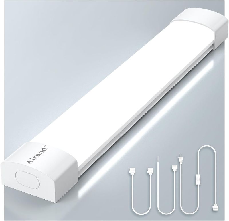 Photo 1 of  Airand Plug in Ceiling Light Fixtures, 16W 1.43FT Plug in Closet Light Linkable Led Tube Lights with Switch Cord for Kitchen Bedroom Garage Bathroom Office Walk-Closet Workbench Light 