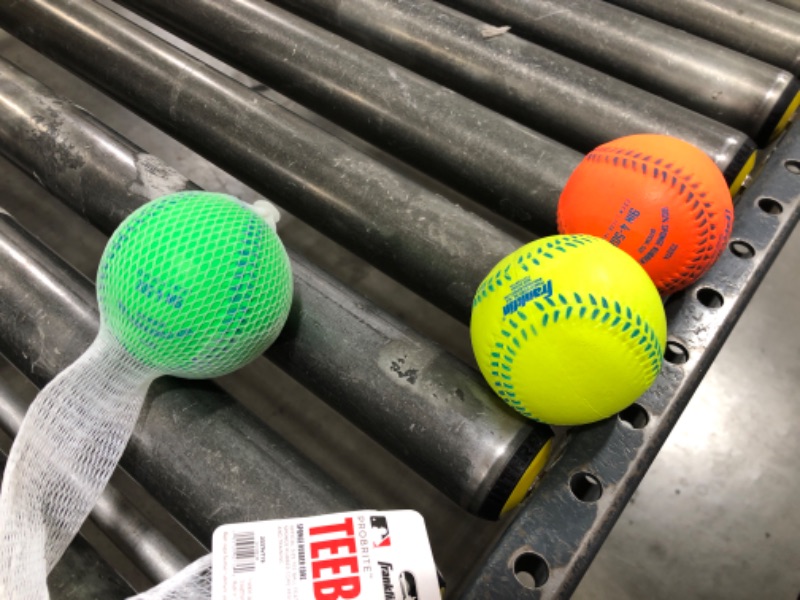 Photo 2 of  Franklin Sports - Pro Brite - Neon Rubber Teeball - MLB - Youth Tball - Baseball + Softball - Indoor & Outdoor Use 