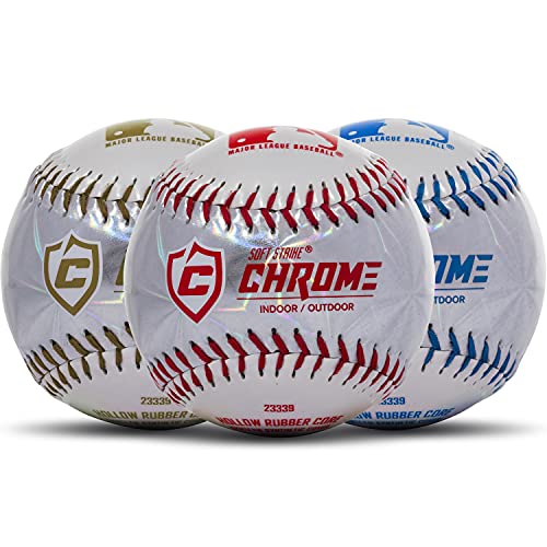 Photo 1 of  Franklin Sports MLB Soft Strike Chrome Tee Balls (3 Pack) 