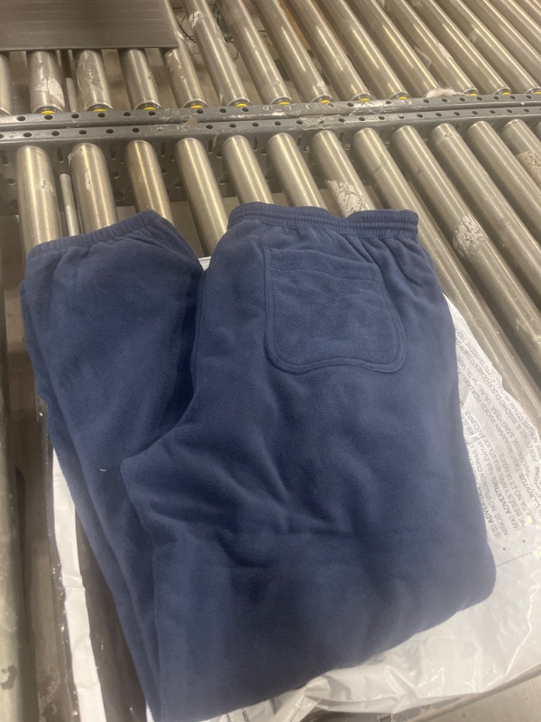 Photo 1 of Amazon Essentials Men's Regular-Fit Recycled Polyester Microfleece Closed-Bottom Pants (Previously Amazon Aware) X-Large Navy