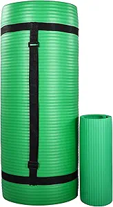 Photo 1 of BalanceFrom All-Purpose 1-Inch Extra Thick High Density Anti-Tear Exercise Yoga Mat with Carrying Strap, Multiple Colors Green