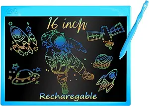 Photo 1 of 16 Inch Rechargeable LCD Writing Tablet, Erasable & Colorful Doodle Board with Eye-Protecting Large Screen, Educational Learning Toys for 3 4 5 6 7 Year Old Kids, Drawing Tablet Gift for Boys Girls
