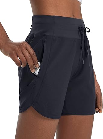 Photo 1 of BALEAF Women's 5" Workout Shorts Athletic Running Shorts High Waisted with Zipper Pocket Gym Quick Dry Hiking Sports size 2XL