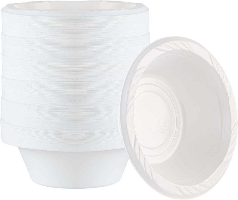 Photo 1 of 200 Count Disposable 5 ounce White Plastic Dessert Bowls