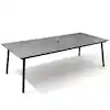 Photo 1 of 94.5 in. Rectangular Aluminum Outdoor Patio Dining Table with Wood-Like Tabletop in Gray