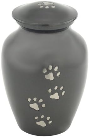 Photo 1 of Classic Slate Medium Pet Cremation Urn for Ashes, Brass, Gray Urn, Dog Urn, Cat Urn, Medium Sized Pet Urn, 6 Inches High
