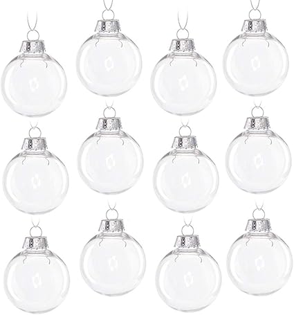 Photo 1 of Christmas Clear Baubles Transparent Ball Plastic Fillable Sphere Ornament for Xmas Tree/Home Decoration/Wedding/Birthday/Party/Gift Box etc (6cm, Set of 12Pcs with lid)(Round)
