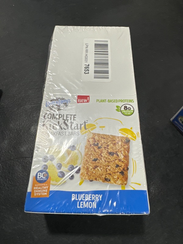 Photo 1 of The Complete KickStart™, Breakfast Bars, Blueberry Lemon, Vegan, 8g Plant Protein, Probiotics, 1.69oz (Box of 12) EXP 09/19/2024