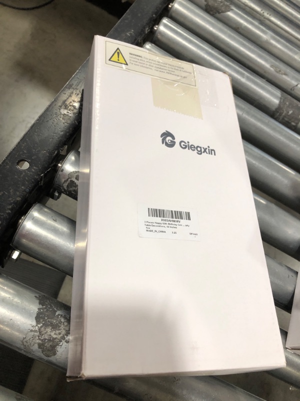 Photo 1 of 3 Pieces Happy 60th Birthday Centerpieces for Tables 60th Wedding Anniversary Party Supplies Metallic Gold Gleam for 60 Years Old Party Table Decorations, 14 Inches