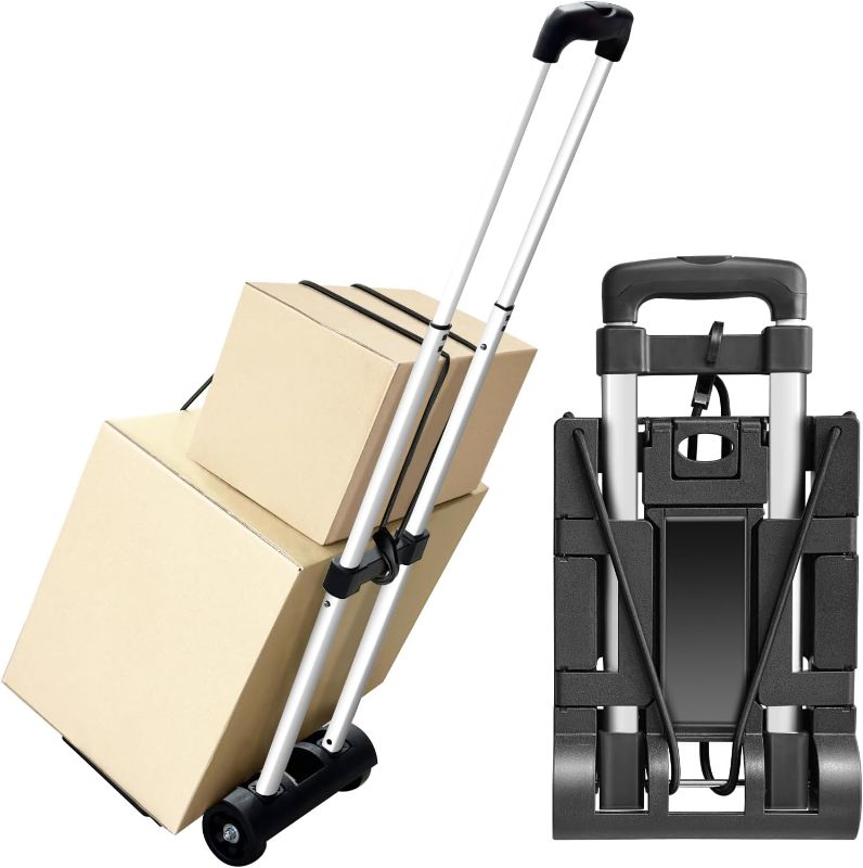 Photo 1 of  Folding Hand Trucks,Small Folding Hand Truck Dolly with 2 Wheels,Collapsible Cart Portable Dolly,Lightweight Travel Hand Truck/Heavy Duty Moving Dolly for Airport Trave