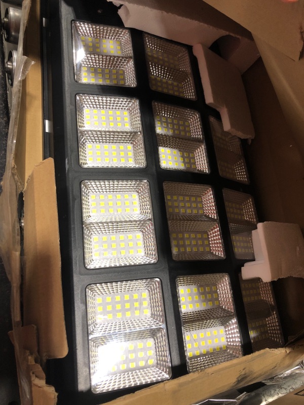 Photo 1 of 3800W Solar Street Light Outdoor, Wide Angle 398000LM Commercial Parking Lot Light Dusk to Dawn 6500K Solar Flood Security Light IP67 Solar Lamp