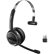 Photo 1 of  Upgraded Wireless Headset with Mic for Work, Bluetooth Headset with Noise Cancelling Microphone, 65Hrs Working Time Wireless Headset with Microphone for PC Work from Home/Call Center/Computer