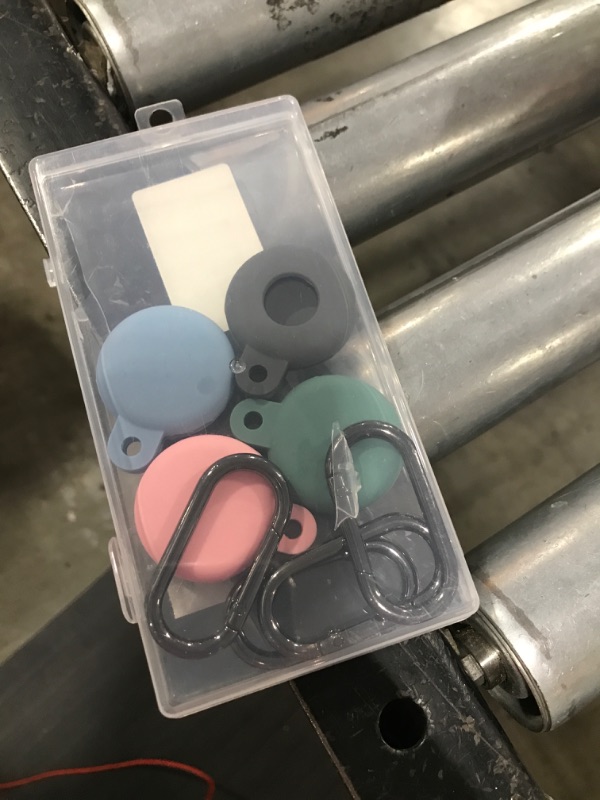 Photo 1 of 4 Pack Airtag Holder for Apple Air Tag Holder, Airtag Case with Anti-Lost Keychain Key Ring, Silicone Protective Cover Suitable for Kids' Backpacks, Dog Collars, Multi-Color Airtag Accessories 