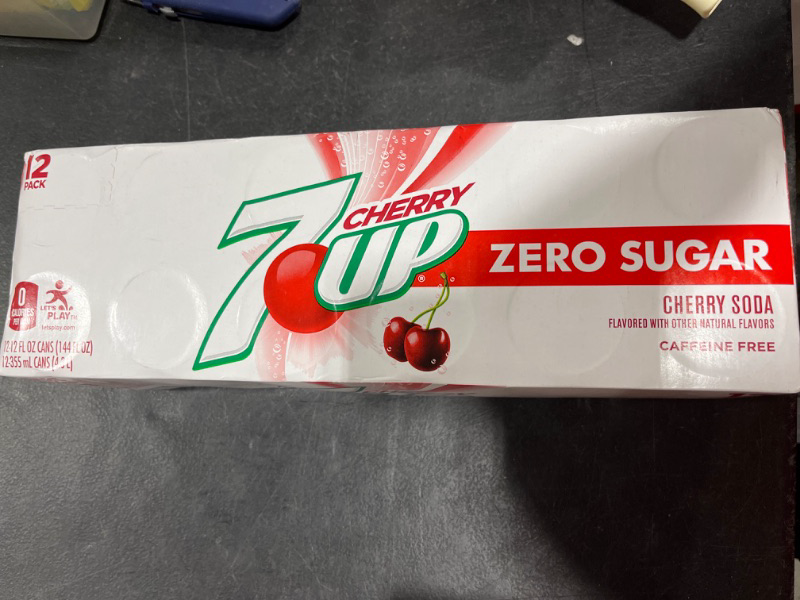 Photo 1 of 7UP Cherry Zero Sugar Soda, 12 fl. oz. Cans, 12 Pack (Pack of 2) Cherry Zero Sugar 12 Fl Oz (Pack of 24)
