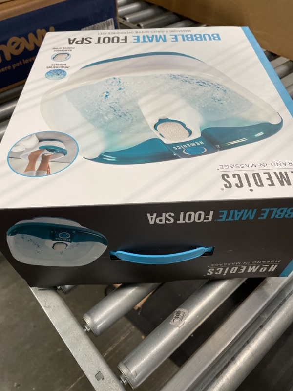 Photo 1 of HoMedics Bubble Mate Foot Spa, Toe Touch Controlled Foot Bath with Invigorating Bubbles and Splash Proof, Raised Massage nodes and Removable Pumice Stone
