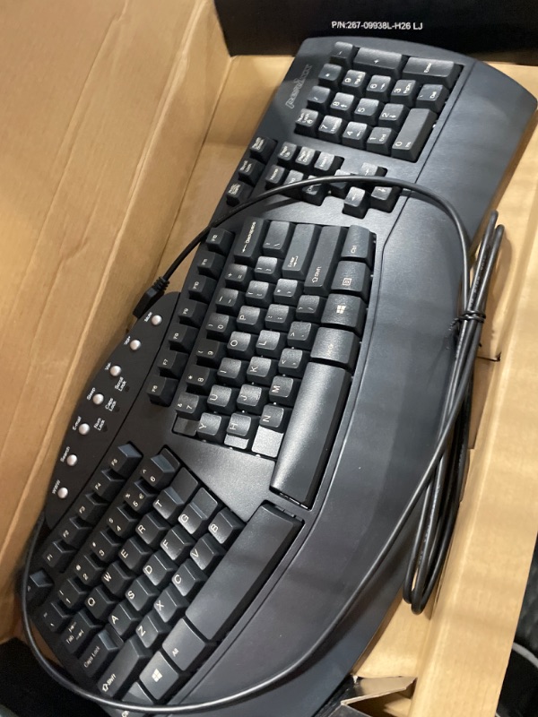 Photo 2 of Perixx Periboard-512 Ergonomic Split Keyboard - Natural Ergonomic Design - Black - Bulky Size 19.09"x9.29"x1.73", US English Layout Wired Black Keyboard